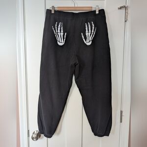 PINK Victoria's Secret Black Joggers with Skeleton Print